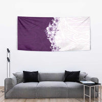 Hawaii Hibiscus Flowers Tapestry Purple Polynesian Pattern
