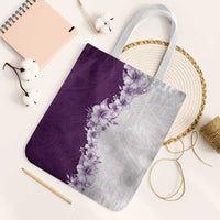 Hawaii Hibiscus Flowers Tote Bag Purple Polynesian Pattern
