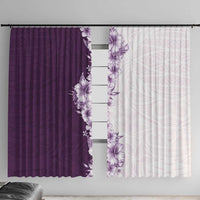 Hawaii Hibiscus Flowers Window Curtain Purple Polynesian Pattern