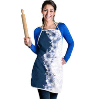 Hawaii Hibiscus Flowers Apron Blue Polynesian Pattern