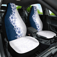 Hawaii Hibiscus Flowers Car Seat Cover Blue Polynesian Pattern