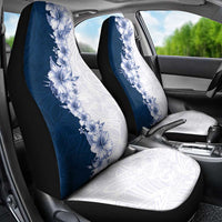 Hawaii Hibiscus Flowers Car Seat Cover Blue Polynesian Pattern
