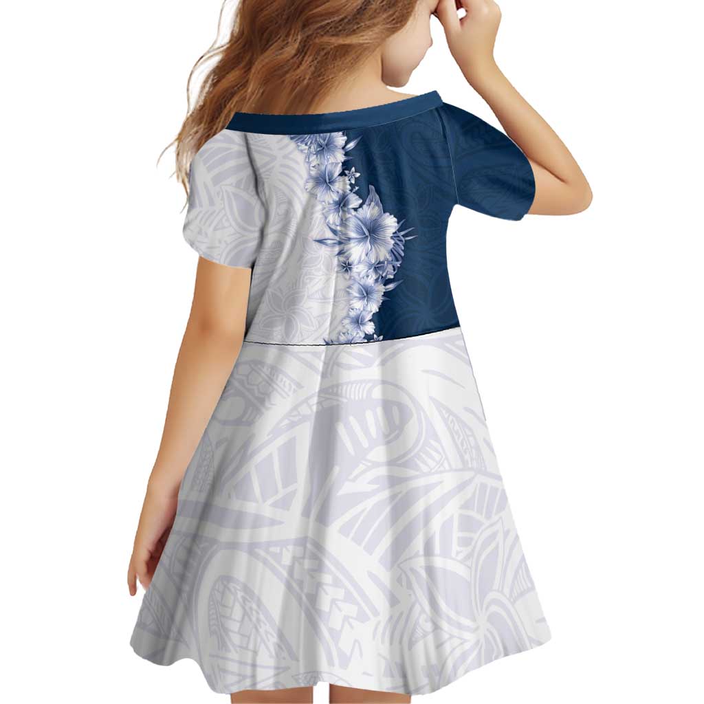 Hawaii Hibiscus Flowers Family Matching Mermaid Dress and Hawaiian Shirt Blue Polynesian Pattern LT05 - Polynesian Pride