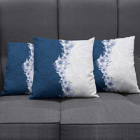 Hawaii Hibiscus Flowers Pillow Cover Blue Polynesian Pattern