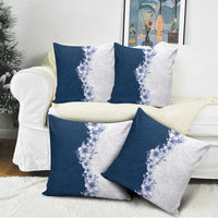 Hawaii Hibiscus Flowers Pillow Cover Blue Polynesian Pattern