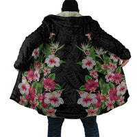 Hawaii Tropical Flowers Cloak Black Polynesian Tattoo Art