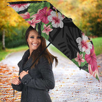 Hawaii Tropical Flowers Umbrella Black Polynesian Tattoo Art