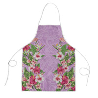 Hawaii Tropical Flowers Apron Lavender Polynesian Tattoo Art