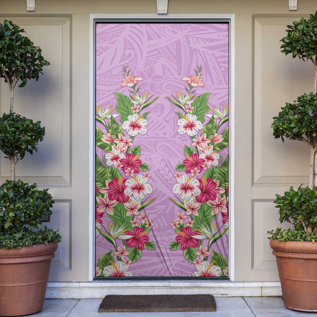 Hawaii Tropical Flowers Door Cover Lavender Polynesian Tattoo Art LT05 Lavender - Polynesian Pride
