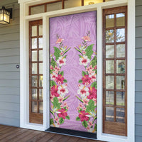 Hawaii Tropical Flowers Door Cover Lavender Polynesian Tattoo Art LT05 - Polynesian Pride