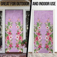 Hawaii Tropical Flowers Door Cover Lavender Polynesian Tattoo Art LT05 - Polynesian Pride