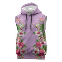Hawaii Tropical Flowers Sleeveless Hoodie Lavender Polynesian Tattoo Art LT05 Lavender - Polynesian Pride