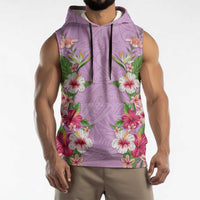 Hawaii Tropical Flowers Sleeveless Hoodie Lavender Polynesian Tattoo Art LT05 - Polynesian Pride