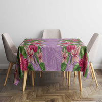 Hawaii Tropical Flowers Tablecloth Lavender Polynesian Tattoo Art