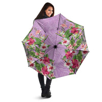 Hawaii Tropical Flowers Umbrella Lavender Polynesian Tattoo Art