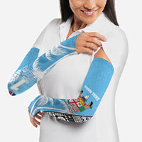 Personalised Fiji Day 2026 Arm Sleeves Masi Tapa Pattern With Palm Tree LT05 - Polynesian Pride