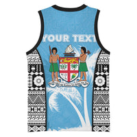 Personalised Fiji Day 2026 Basketball Jersey Masi Tapa Pattern With Palm Tree LT05 - Polynesian Pride