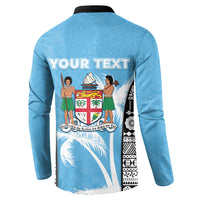 Personalised Fiji Day 2026 Button Sweatshirt Masi Tapa Pattern With Palm Tree LT05 - Polynesian Pride