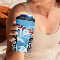 Personalised Fiji Day 2026 4 in 1 Can Cooler Tumbler Masi Tapa Pattern With Palm Tree LT05 - Polynesian Pride