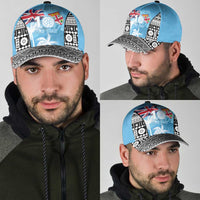 Fiji Day 2026 Classic Cap Masi Tapa Pattern With Palm Tree
