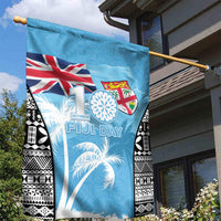 Fiji Day 2026 Garden Flag Masi Tapa Pattern With Palm Tree LT05 - Polynesian Pride