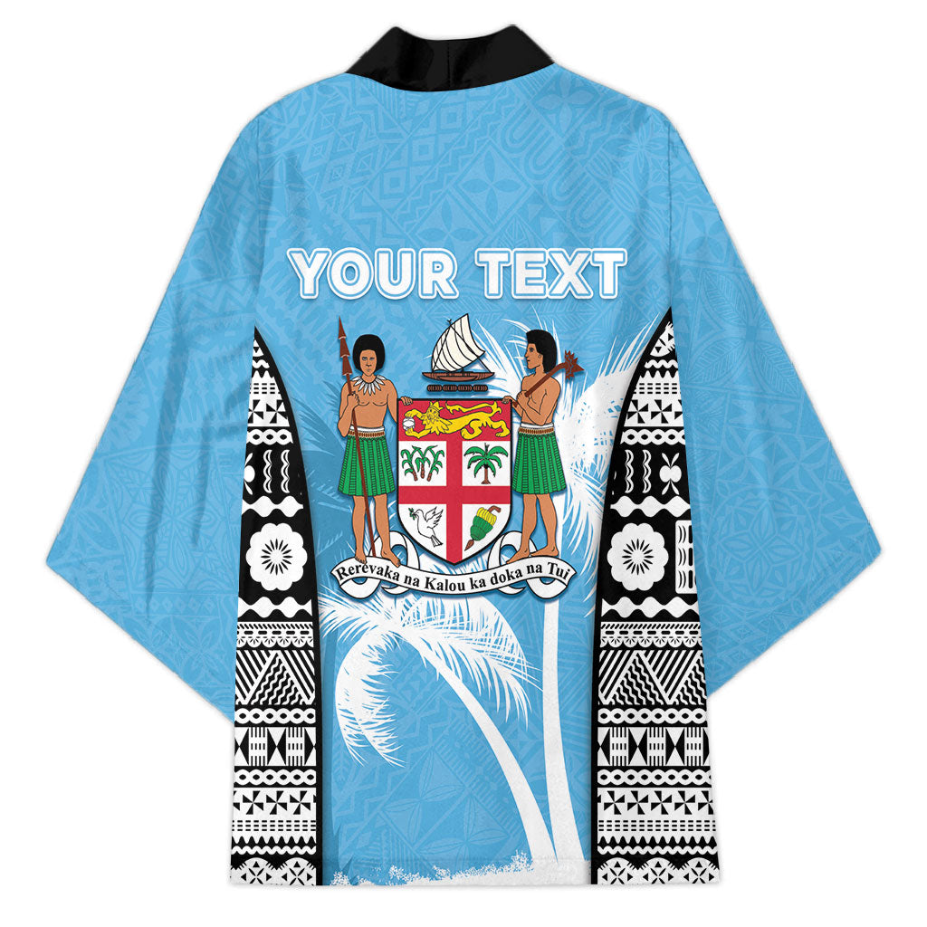 Personalised Fiji Day 2026 Kimono Masi Tapa Pattern With Palm Tree LT05 - Polynesian Pride