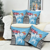 Fiji Day 2026 Pillow Cover Masi Tapa Pattern With Palm Tree LT05 - Polynesian Pride