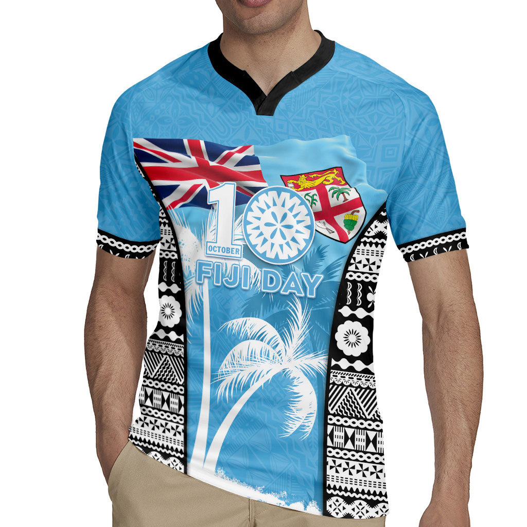 Personalised Fiji Day 2026 Rugby Jersey Masi Tapa Pattern With Palm Tree LT05 - Polynesian Pride
