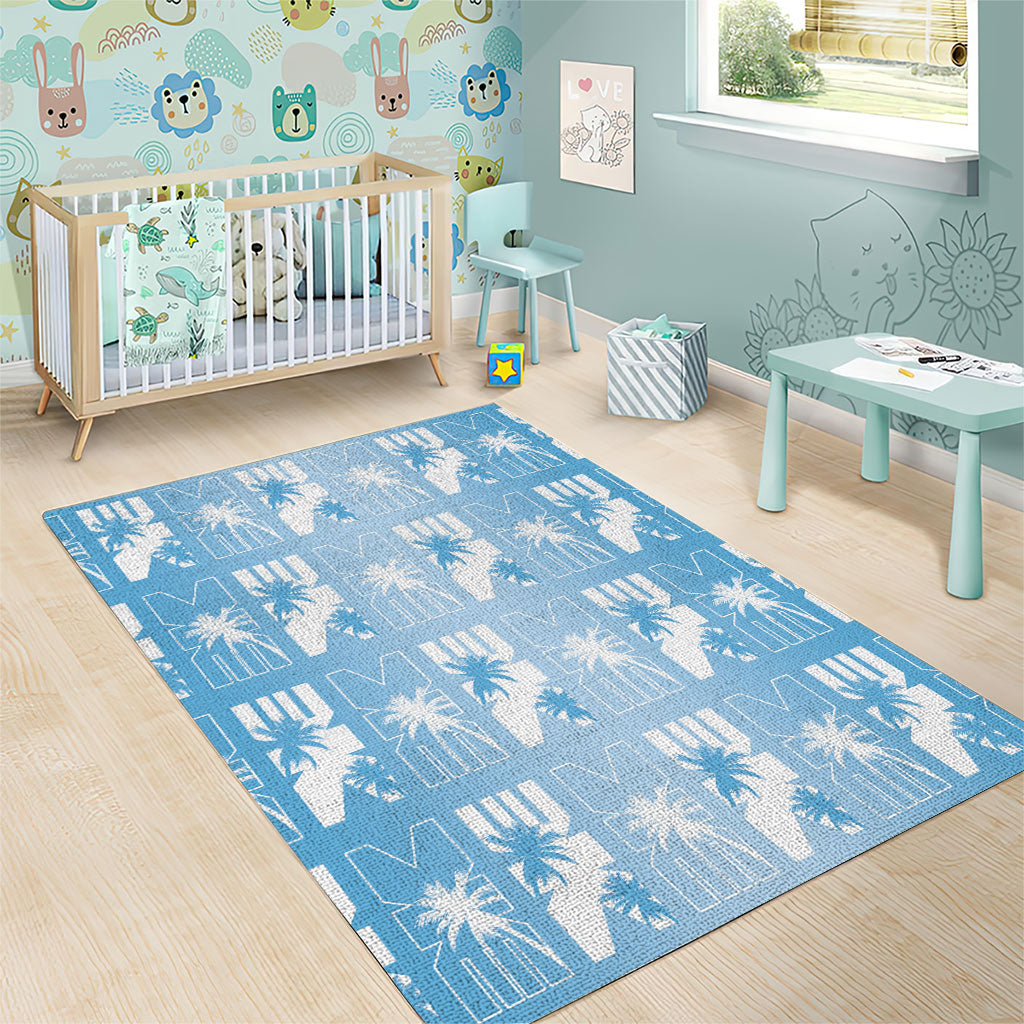 Bula Fiji Area Rug Blue Makare Masi Tapa Pattern LT05 - Polynesian Pride