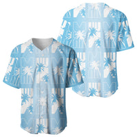 Bula Fiji Baseball Jersey Blue Makare Masi Tapa Pattern LT05 - Polynesian Pride