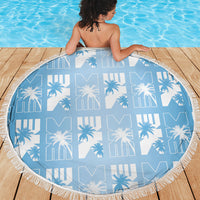 Bula Fiji Beach Blanket Blue Makare Masi Tapa Pattern LT05 - Polynesian Pride