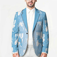 Bula Fiji Blazer Blue Makare Masi Tapa Pattern LT05 - Polynesian Pride