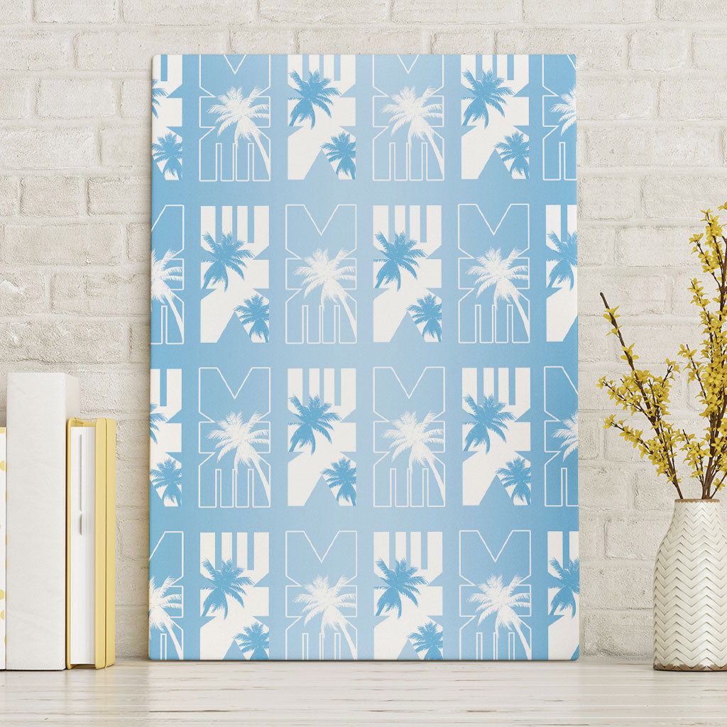 Bula Fiji Canvas Wall Art Blue Makare Masi Tapa Pattern LT05 Without Frame Blue - Polynesian Pride