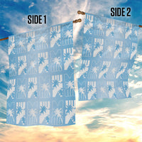 Bula Fiji Garden Flag Blue Makare Masi Tapa Pattern LT05 - Polynesian Pride