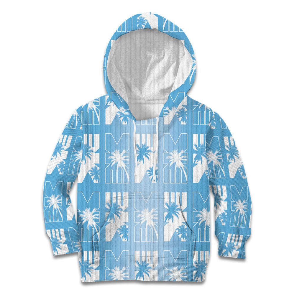 Bula Fiji Kid Hoodie Blue Makare Masi Tapa Pattern LT05 Hoodie Blue - Polynesian Pride