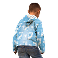 Bula Fiji Kid Hoodie Blue Makare Masi Tapa Pattern LT05 - Polynesian Pride