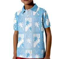 Bula Fiji Kid Polo Shirt Blue Makare Masi Tapa Pattern LT05 Kid Blue - Polynesian Pride