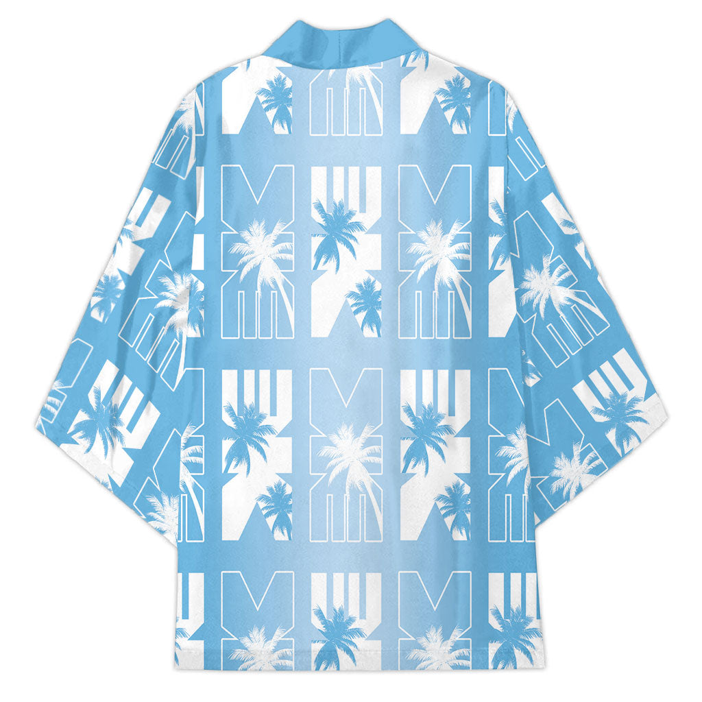 Bula Fiji Kimono Blue Makare Masi Tapa Pattern LT05 - Polynesian Pride