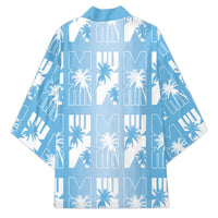 Bula Fiji Kimono Blue Makare Masi Tapa Pattern LT05 - Polynesian Pride