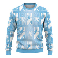Bula Fiji Ugly Christmas Sweater Blue Makare Masi Tapa Pattern LT05 - Polynesian Pride