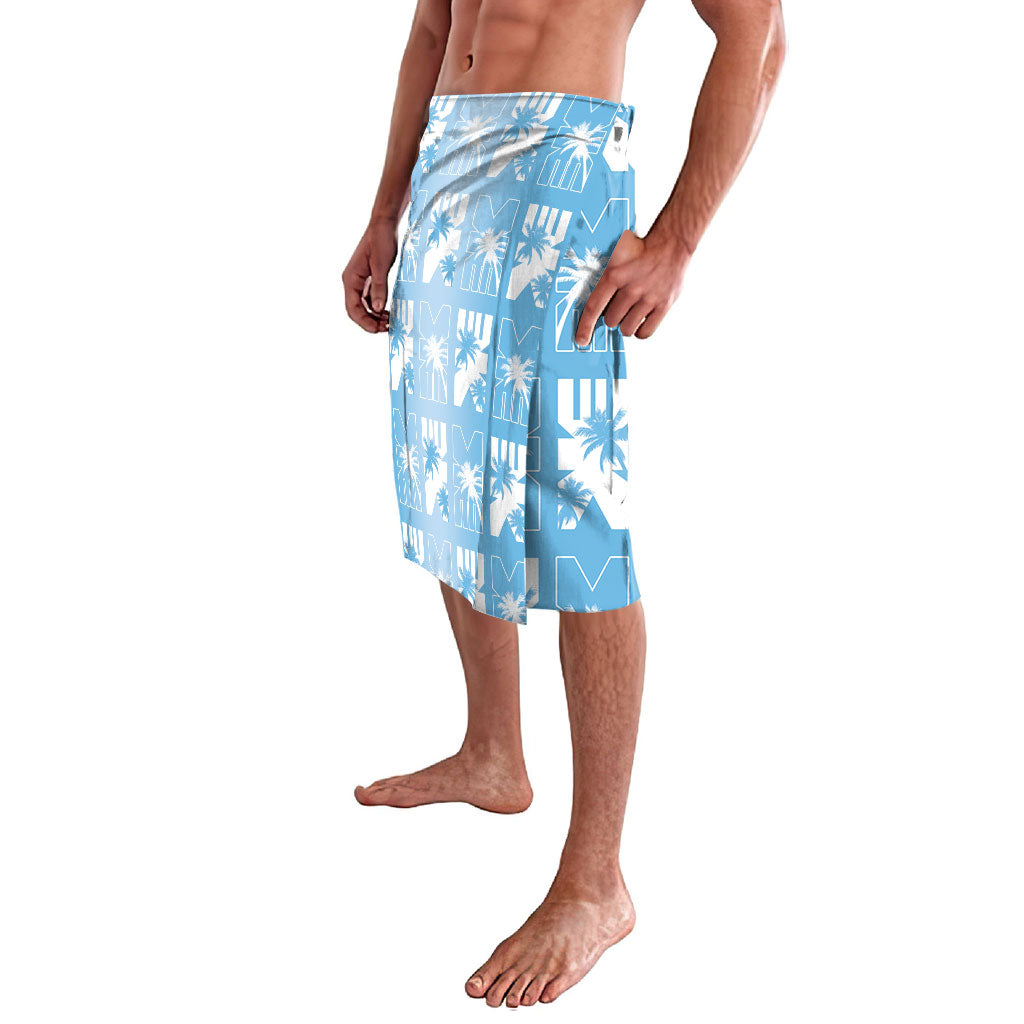 Bula Fiji Lavalava Blue Makare Masi Tapa Pattern LT05 - Polynesian Pride