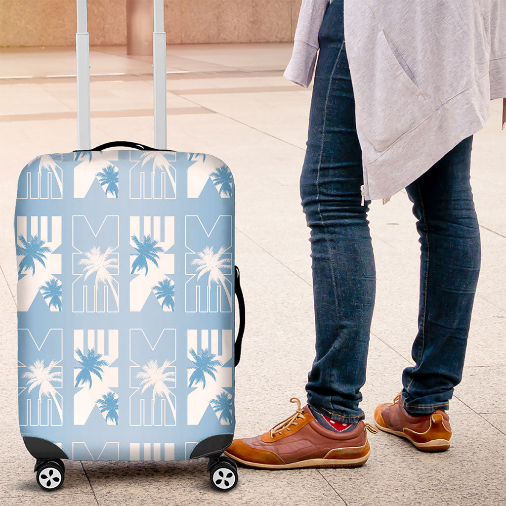 Bula Fiji Luggage Cover Blue Makare Masi Tapa Pattern LT05 Blue - Polynesian Pride