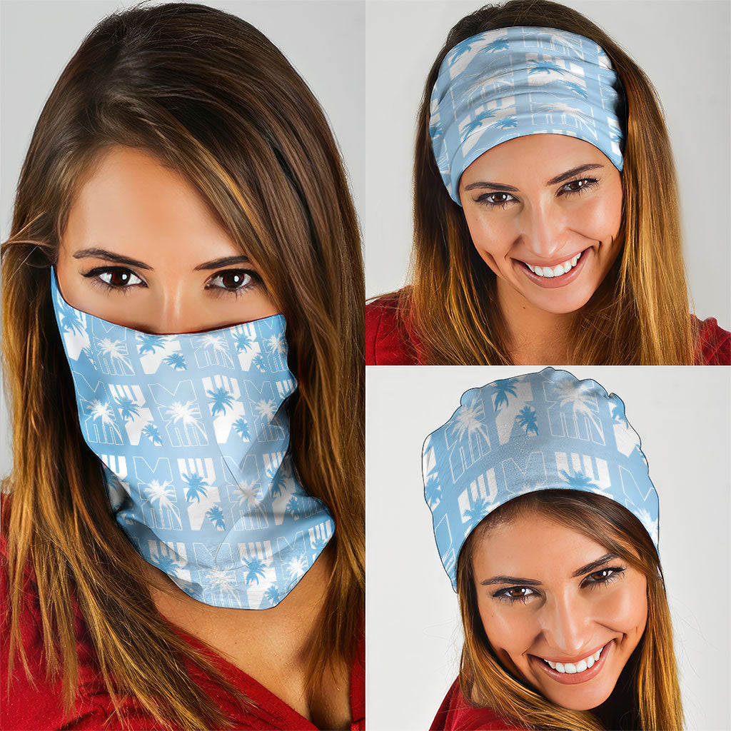 Bula Fiji Neck Gaiter Blue Makare Masi Tapa Pattern LT05 - Polynesian Pride