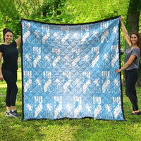 Bula Fiji Quilt Blue Makare Masi Tapa Pattern LT05 - Polynesian Pride