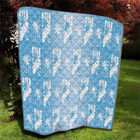 Bula Fiji Quilt Blue Makare Masi Tapa Pattern LT05 - Polynesian Pride
