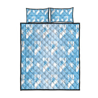 Bula Fiji Quilt Bed Set Blue Makare Masi Tapa Pattern LT05 - Polynesian Pride