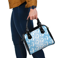 Bula Fiji Shoulder Handbag Blue Makare Masi Tapa Pattern LT05 - Polynesian Pride