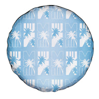 Bula Fiji Spare Tire Cover Blue Makare Masi Tapa Pattern LT05 - Polynesian Pride
