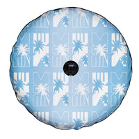 Bula Fiji Spare Tire Cover Blue Makare Masi Tapa Pattern LT05 - Polynesian Pride