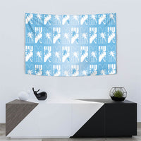 Bula Fiji Tapestry Blue Makare Masi Tapa Pattern LT05 - Polynesian Pride